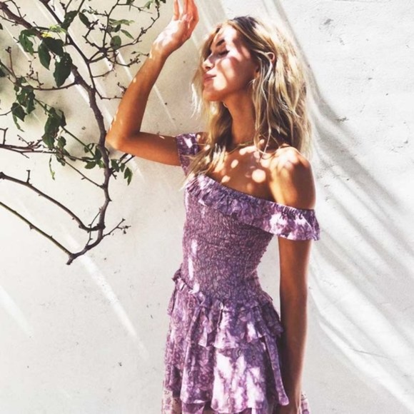 Boho Chic Gypsy Floral Print Off Shoulder dress - Picture 3 of 8